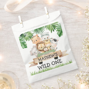 Sachets En Papier Wild One Jungle Safari fête d'anniversaire