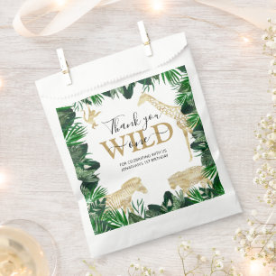 Sachets En Papier Wild One Jungle Safari Thème 1er anniversaire fête