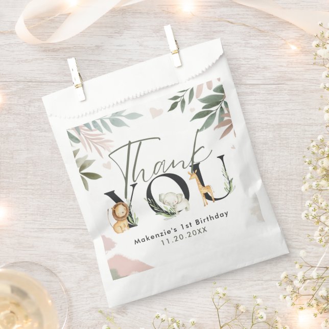 Sachets En Papier Wild One Safari 1ère fête d'anniversaire (Coupé)