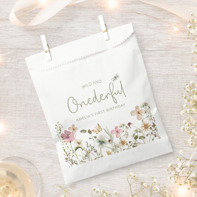 Sachets En Papier Wild & Onedering Fleur sauvage 1er anniversaire fê (Coupé)