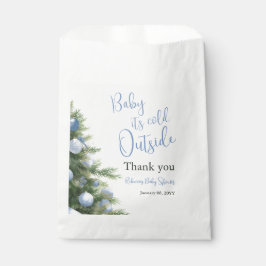 Sachets En Papier Winter It's Cold Outside Blue Bow Baby Shower