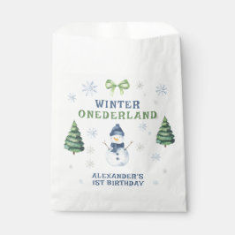 Sachets En Papier Winter Onederland Snowman 1er anniversaire