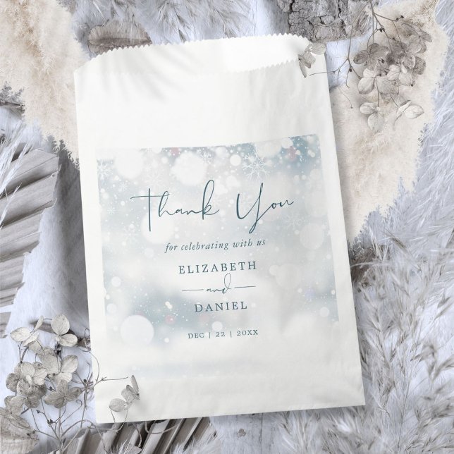 Sachets En Papier Wonderland neige Mariage Merci (Winter Wonderland Snow Wedding Thank You Favor Bag)