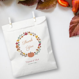 Sachets En Papier Wreath & Merci Mariage de automne Favoriser le sac
