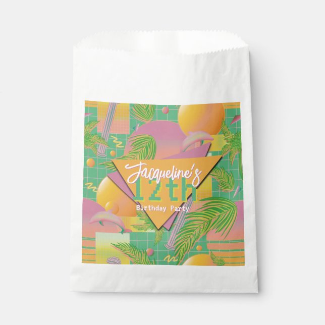 Sachets En Papier Yellow Summer Vaporwave Sunset Birthday (Devant)