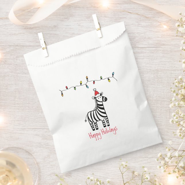 Sachets En Papier Zèbre de Noël fantastique (Coupé)