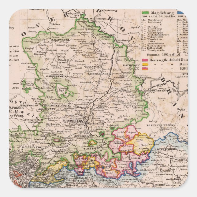 Sachsen, Anhalt Quadratischer Aufkleber (Vorderseite)