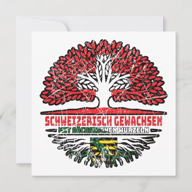 Sachsen Sächsisch Schweizer Schweiz Baum Wurzel Karte (Vorderseite)