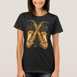 Sächsische Musiknoten Jazz Musician Instrument S T-Shirt