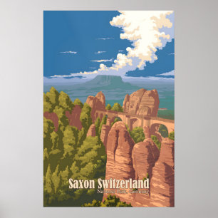 Sächsische Schweiz Nationalpark Deutschland Reise Poster
