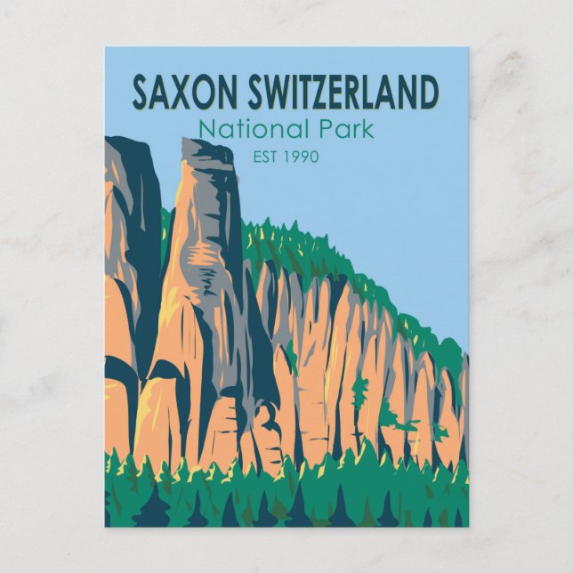 Sächsische Schweiz Nationalpark Deutschland Vintag Postkarte (Vorderseite)