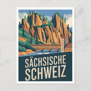 Sächsische Schweiz Saxon Schweiz Vintag Postkarte