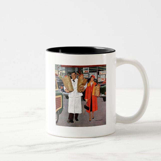 Sack gefüllt mit Ärger Zweifarbige Tasse (Rechts)