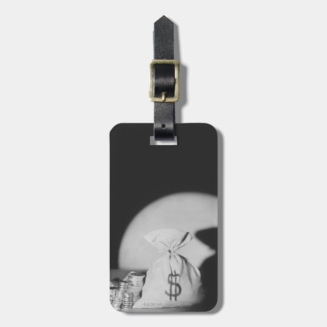 Sack Geld Gepäckanhänger (Vorderseite vertikal)