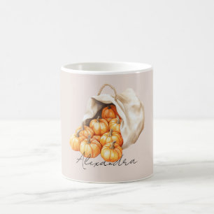 Sack Kürbisse Kaffeetasse