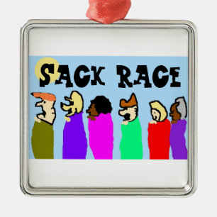 Sack-Rennen Silbernes Ornament
