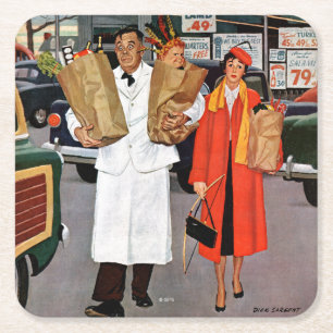 Sack voll Problem Rechteckiger Pappuntersetzer