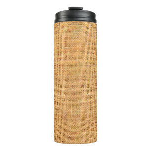 Sacktuchtextur für Hintergrund Thermosbecher