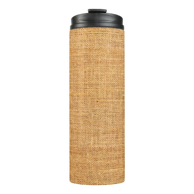 Sacktuchtextur für Hintergrund Thermosbecher (Vorderseite)