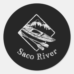 Saco River Kayak Kayaking Bootspfade Kanu Pad Runder Aufkleber