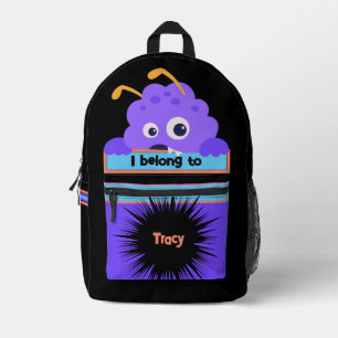 Sacoche Buddy Fun violet monstre personnalisé sac 
