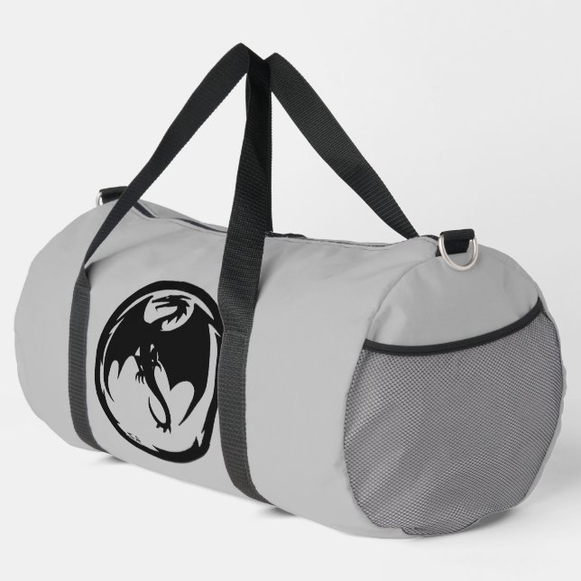 Sacoche en duffice gris Dragon noir (Coin droit)
