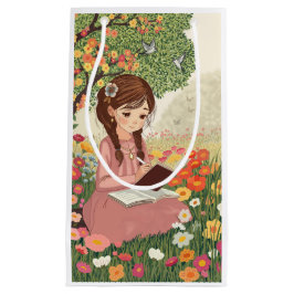 Sacola para Presente Menina no jardim Kleine Geschenktüte