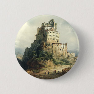 Sacra di San Michele Kloster Alpine Kunst Button