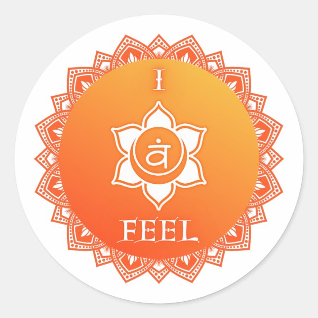 Sacral Chakra... Ich fühle mich. Runder Aufkleber (Vorderseite)