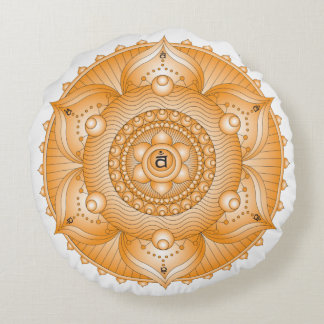 Sacral Chakra Orange Mandala Coussin rond