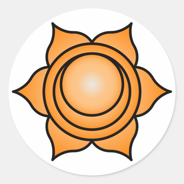 Sacral Chakra Runder Aufkleber (Vorderseite)