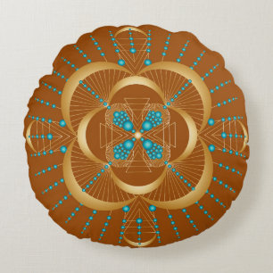 Sacral Chakra Shadow Mandala Round Pillow Rundes Kissen