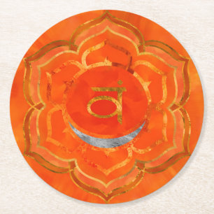 Sacral chakra - Svadhisthana Runder Pappuntersetzer