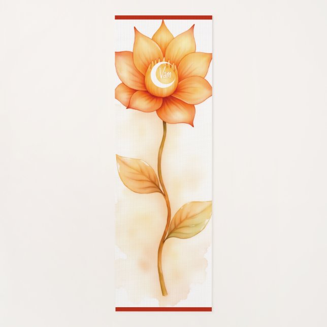 Sacral Chakra Yoga Mat – Orange Lotus Creativity Yogamatte (Vorderseite)