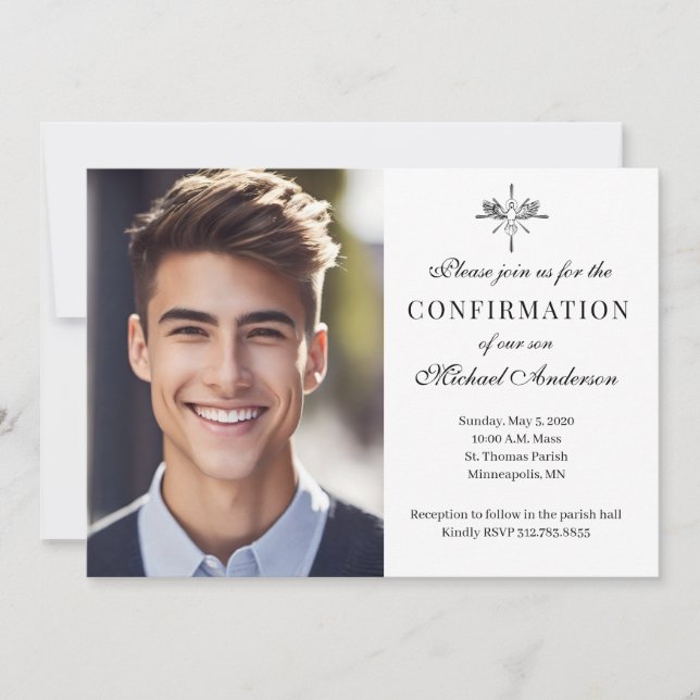 Sacrament Confirmation Foto Religious Einladung (Vorderseite)