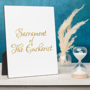 Sacrament of the Eucharist Golden 3D Look Fotoplatte