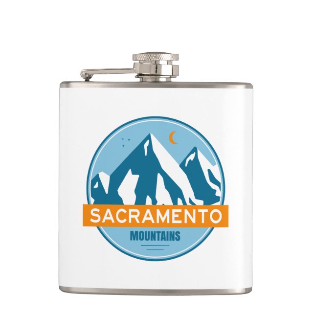 Sacramento Berge New Mexico Sterne Mond Flachmann (Vorderseite)
