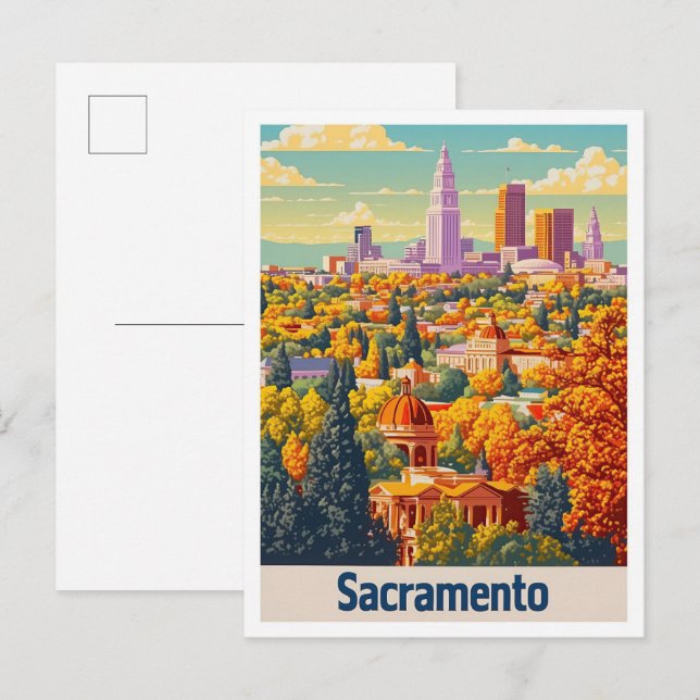 Sacramento California Postkarte (Vorne/Hinten)