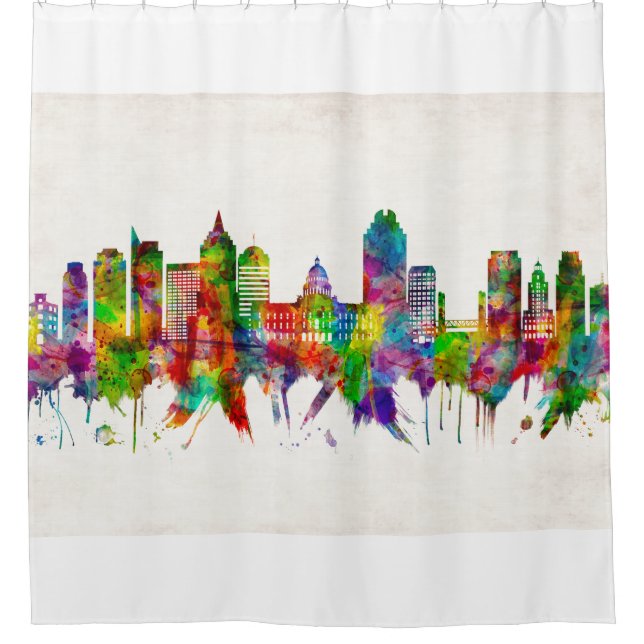 Sacramento California Skyline Duschvorhang (Vorderseite)