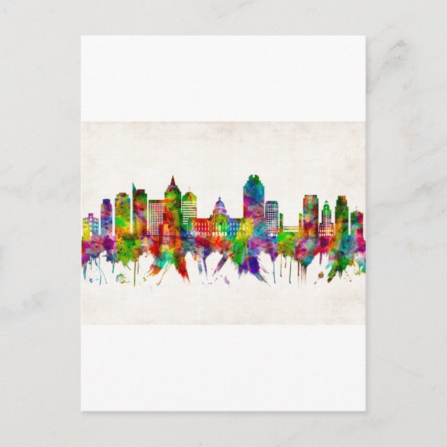 Sacramento California Skyline Einladungspostkarte (Vorderseite)