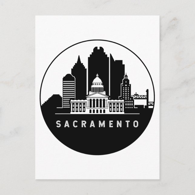 Sacramento California Skyline Postkarte (Vorderseite)