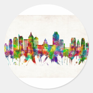 Sacramento California Skyline Runder Aufkleber