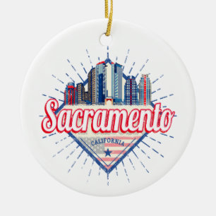Sacramento California United Staaten Skyline USA Keramik Ornament