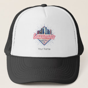 Sacramento California United Staaten Skyline USA Truckerkappe