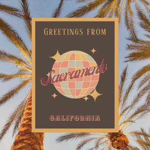 Sacramento California Urlaub Retro Postkarte
