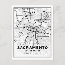 Sacramento California USA Travel City Map Postkarte
