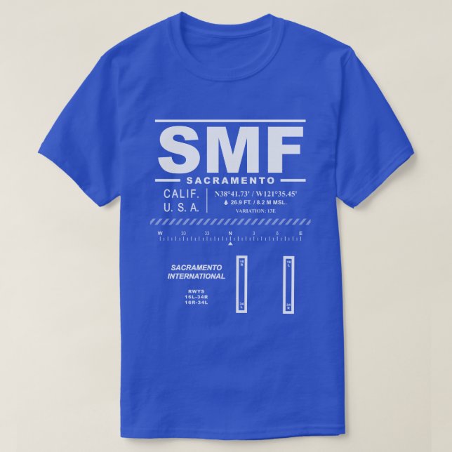 Sacramento International Airport SMF T - Shirt (Design vorne)
