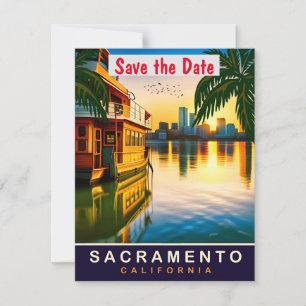 Sacramento, Kalifornien, Reise-Postkarten, Save The Date