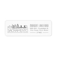 Sacramento, Kalifornien, stilisierte Skyline |