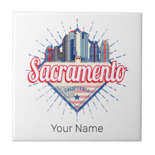 Sacramento Kalifornien Vereinigte Staaten Skyline Fliese